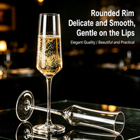 Élégant Verre à Champagne en Cristal Français à Long Pied pour Vin Mousseux, Vin Rouge, Mariage, Fête, Restaurant, Bar, Vente en Gros