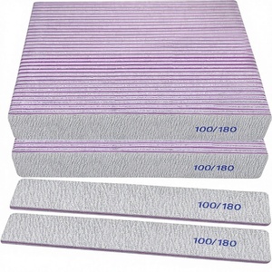 Limas de Uñas (Paquete de 50) 100/180 Granos, Limas de Doble Cara, Rectangulares, Profesionales, Reutilizables para Uñas Naturales y Acrílicas - Product Image 1