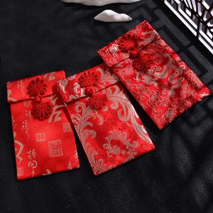 Tùy chỉnh Trung Quốc năm mới mạ vàng đỏ gói may mắn tiền lụa đỏ phong bì rắn năm 2025 trang trí - Product Image 1