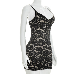 Viviblook D26DS062 Vestido de Verano para Mujer, Nuevo Vestido Sexy de Encaje sin Mangas, Ajustado, Mini, Informal, para Fiestas - Product Image 4