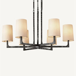 Candelabro redondo Wright de luz negra china, luces colgantes para sala de estar - Product Image 3