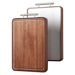 Nueva Tabla de Cortar Duradera de Doble Cara, 2.0 cm de Grosor, de Ébano y Acero Inoxidable, Antimicrobiana y Fácil de Limpiar - Product Image 1