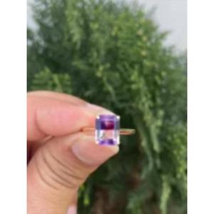 14k Gold Amethyst Diamond <b>Ring</b> 14K Gold Natural Amethyst Diamond <b>Ring</b> for Women Dainty Amethyst Diamond <b>Ring</b> - Product Image 5