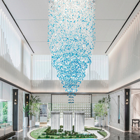 Lustre de luxe pour mariage lustre d'hôtel à grand plafond