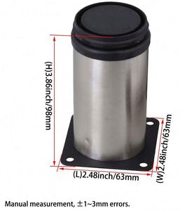 Hot Sale 2 Inch Brushed Nickel Furniture <b>Legs</b>-Durable Metal Construction <b>Adjustable</b> Height for Bedroom Outdoor & Hotel Use - Product Image 4