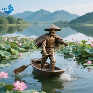 <span class=keywords><strong>Statua</strong></span> Personalizzata a Grandezza Naturale in Metallo, Ottone o Bronzo di un Pescatore per Giardino - Product Image 4
