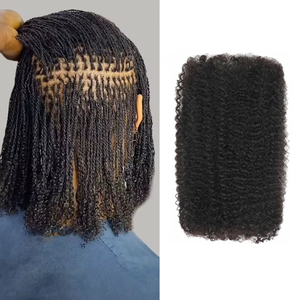 <span class=keywords><strong>Afro</strong></span> Kinkys cabello humano a granel para trenzar extensiones de cabello humano rizado negro Natural rizado a granel - Product Image 1