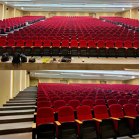 Vente directe d'usine de mobilier scolaire, sièges pliants en plastique, chaises de salle de conférence avec tableaux d'écriture, sièges d'auditorium d'église