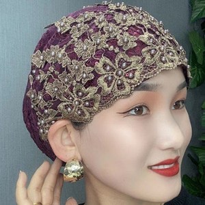 Nouveau <span class=keywords><strong>Chapeau</strong></span> Foulard Turban Chemo Ajustable Imprimé Floral pour <span class=keywords><strong>Femme</strong></span>, Hijab Musulman Ethnique - Product Image 4