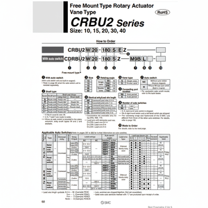 Actuador rotativo SMC Pneumatics, piezas neumáticas de - Product Image 1