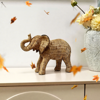 Exquises décorations de bureau en résine, style rotin tressé, représentant de petits animaux, faites à la main, d'inspiration antique