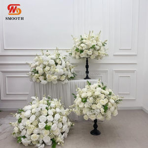 Boule de fleurs artificielle en soie lisse, rose, pour centre de table de mariage, décoration 60 cm - Product Image 6