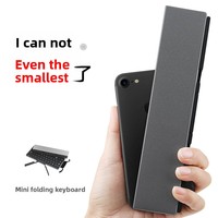 Kablosuz Makaslı Anahtarlı Katlanabilir Mini Klavye, iPad Tablet Telefon için Standlı - Taşınabilir Şarj Edilebilir