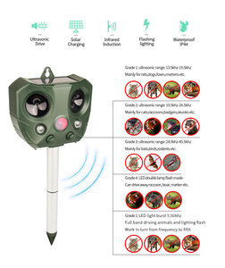 Répulsif à ultrasons pour oiseaux, capteur infrarouge extérieur, répulsif solaire à ultrasons pour animaux - Product Image 3
