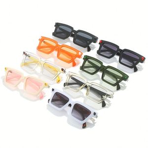 Gafas de Sol Cuadradas Retro con Remaches de Doble Color para Mujer, Protección UV400, Estilo Ojo de Gato, para Hombre, Novedad 2023 - Product Image 4