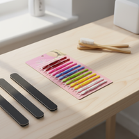 Kit professionnel de 12 polissoirs à ongles en plastique, avec tête de spatule, coupe-ongles, éliminateur de callosités, repousse-cuticules pour peaux mortes, manucure et nail art