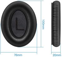 Almohadillas de repuesto para auriculares Bose QuietComfort 35 (QC35) y Quiet Comfort 35 II (QC35 II), cuero más suave,
