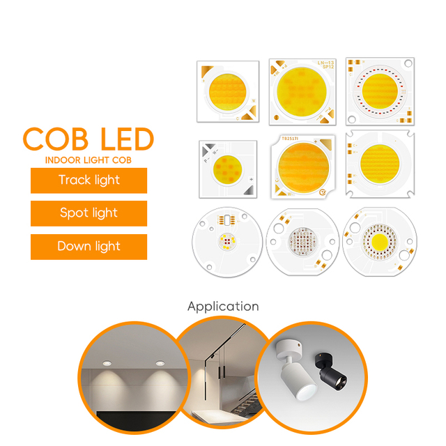 High CRI 95 Ra 3000K-6500K 35-38V Flip Chip LED COB 120-140 LM/W 3-Year Warranty Dimmable Commercial Lighting