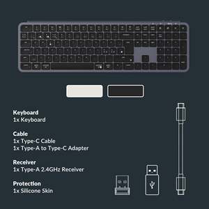 <span class=keywords><strong>Teclado</strong></span> Inalámbrico Ultrafino B6 Pro con Diseño 100% Layout, <span class=keywords><strong>Teclado</strong></span> Mecánico para Juegos con Triple Modo 2.4G/BT/Con Cable para Mac/Win - Product Image 5