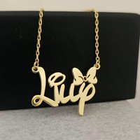 Collar con Nombre Personalizado, Bonito y Moderno, con Placa de Acero Inoxidable, para Unisex, Mujeres, DIY, Día de San Valentín