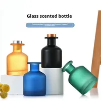 Bouteilles d'aromathérapie sans flamme à grande capacité (50ml, 100ml, 150ml, 250ml) – Bouteilles diffuseurs à roseaux givrées jaunes et noires, anti-lumière