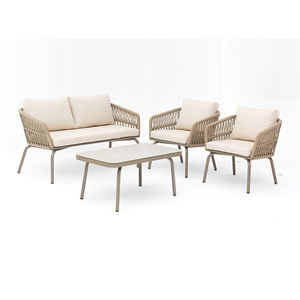 حديقة في الهواء الطلق اليد المنسوجة الروطان حبل طقم أريكة - Product Image 2