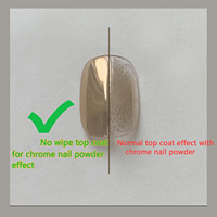 OEM Personnalisé LED/UV Nail Art Longue Durée Base en Chrome Miroir Brillant Clair Gel Top Coat Poudre pour Ongles Chromée Style Français Non Toxique