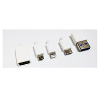 Connecteurs mâles de charge USB Type A, prise de charge Micro-USB blanche 4 broches nickelée, certifiée RoHS, pour soudage