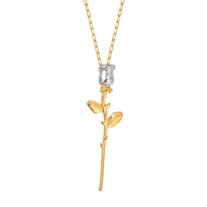 Nouveau 2026 Pendentif Fleur de Rose Rétro Romantique Artisanat Tendance Élégant en Acier Inoxydable avec Chaîne à Maillons, Thème <span class=keywords><strong>Loup</strong></span>, pour Fête Bouddhiste - Product Image 1