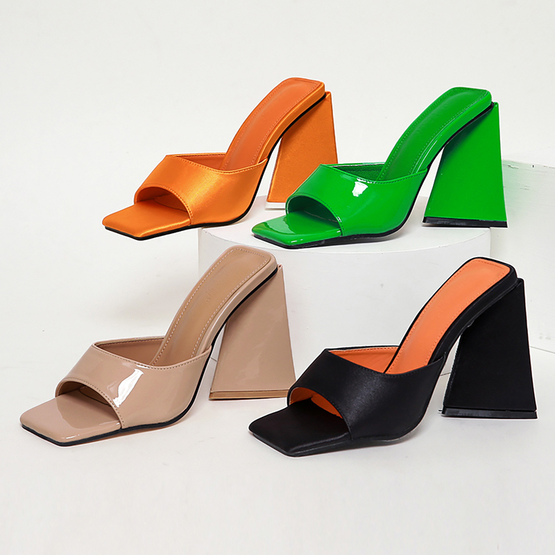 MUSA Sandalias VERDES de tacón ancho – miMaO ShopOnline