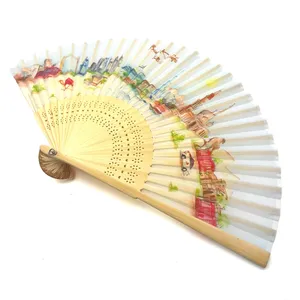 Engraved Hand Fan With Organza Bag Colombian Folding Wedding Personalized Fans Traditional Gifts Bamboo Souvenirs Wedding Fans