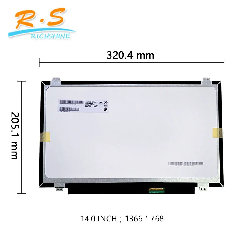14 इंच एयूओ लैपटॉप पैनल एलईडी स्क्रीन 1366x768 टीएफटी बी140एक्सटीएन02.3 लैपटॉप रिप्लेसमेंट स्क्रीन