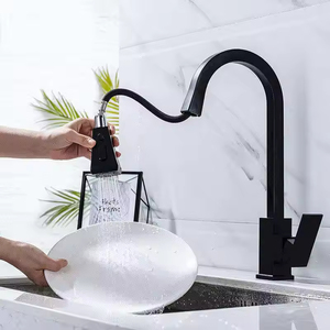 Hiện Đại Màu Đen kéo xuống vòi bếp cảm biến thông minh kích hoạt tap với đầy màu sắc LED ánh sáng dễ dàng cài đặt cho nhà bếp - Product Image 2