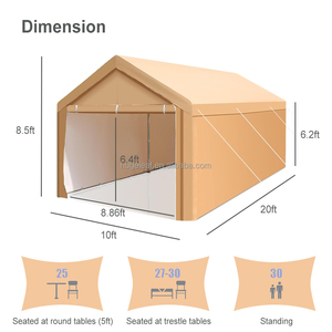 <span class=keywords><strong>Garage</strong></span> <span class=keywords><strong>de</strong></span> stockage extérieur simple et résistant <span class=keywords><strong>de</strong></span> 10'x20' avec parois latérales et portes amovibles - Product Image 2