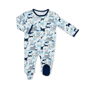 Grenouillère magnétique en coton biologique pour bébé pyjamas pour bébé vêtements de nouveau-né magnétiques à fermeture éclair écologiques et personnalisés dormeur magnétique