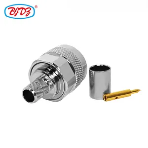 Fornecimento fábrica N plugue macho crimp 5D-FB cabo latão rf coaxial conector