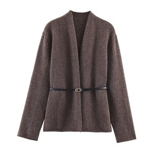 SHENZHU 2026 Nuova Collezione Primavera <span class=keywords><strong>Cardigan</strong></span> Casual Versatile ed Elegante <span class=keywords><strong>con</strong></span> Scollo a V e <span class=keywords><strong>Cintura</strong></span> Accessoria 2893205 - Product Image 1