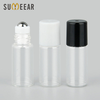 SUMEEAR Conteneur de parfum à bille de 3ml en verre transparent mini bouteille d'huile essentielle vide rechargeable en forme de PP pour testeur d'échantillon