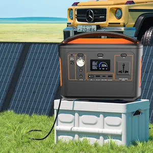POPOWER 600W 568Wh 110v/220v便携式发电站，带太阳能电池板便携式发电站300w太阳能电源