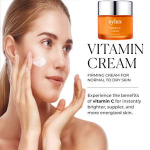 Crème à <span class=keywords><strong>la</strong></span> vitamine C ultra-hydratante, rajeunit <span class=keywords><strong>la</strong></span> <span class=keywords><strong>peau</strong></span>, booste <span class=keywords><strong>la</strong></span> fermeté, éclaircit le teint, tous types de <span class=keywords><strong>peau</strong></span>, 150 g, Sylax - Product Image 2