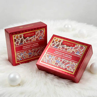 Coffret Cadeau de Voyage de Luxe pour Noël, Impression Couleur Rouge Personnalisée, Ensemble de Shampoings, Trousse de Cosmétiques de Vacances
