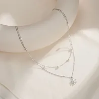 Nouveau collier en argent sterling fin personnalisé avec perle d'eau douce, plaqué or 925, fleur en nacre, bijoux pour femmes