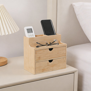 Bamboo storage <b>box</b>, desktop drawer storage cabinet, multi-drawer type office wooden <b>small</b> storage cabinet, bedside table storage - Product Image 1