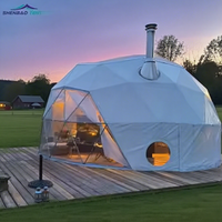 8m Usine En Gros De Luxe Igloo Dômes Géodésiques Maison Sphérique Jardin Véranda Anti Bruit Isolé Glamping Dôme Géodésique Tente