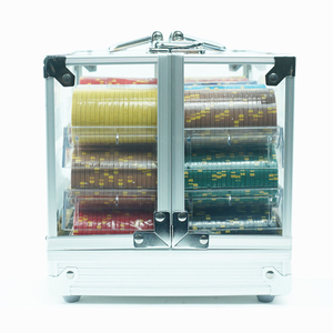 Juego de <span class=keywords><strong>fichas</strong></span> de póker portátiles de 600 Uds., Maleta de aluminio vacía con caja de almacenamiento transparente para llaves de la fábrica profesional de Pokerchips - Product Image 6