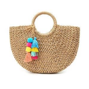 Handwoven Paper Shoulder <strong>Bag</strong> Women Straw Beach Clutch <strong>Bag</strong>, <strong>Crotchet</strong> Messenger <strong>Bag</strong> - Product Image 2