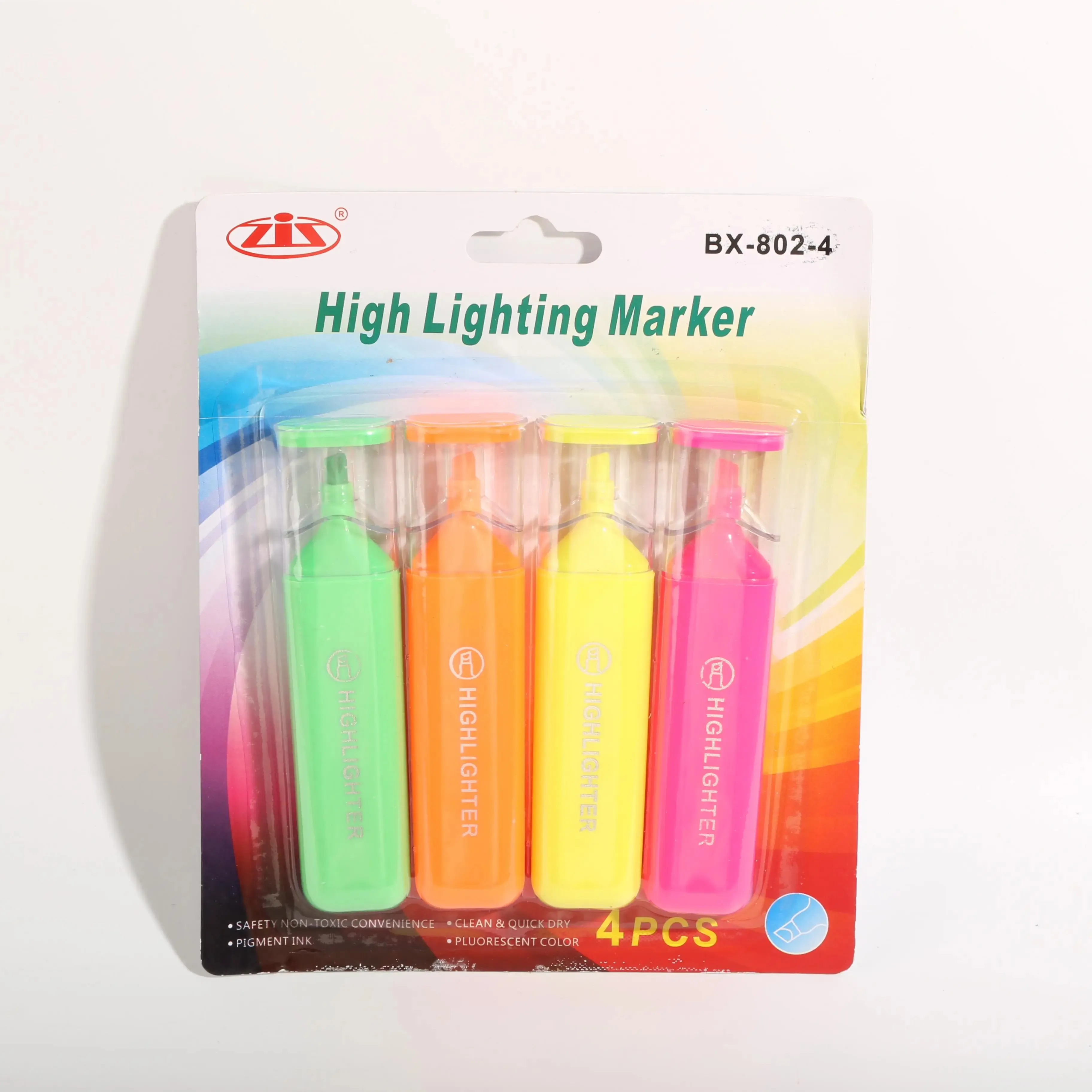 school office stationery product neon colors highlight marker pen set custom oblique tip marker