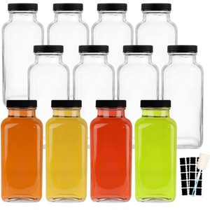 Botellas de Bebidas Más Vendidas, Botellas de Vidrio Cuadradas Portátiles, Vasos para Té de Burbujas, Frascos Cuadrados para Condimentos - Product Image 6