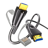 Câble HDMI 2.1 blindé à verrouillage par vis, fibre optique 8K60Hz 48Gbps AOC anti-rongeur pour projecteur, moniteur et installation d'ingénierie