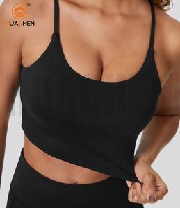 Top Corto Sin Mangas Personalizado <span class=keywords><strong>de</strong></span> Fábrica, Resistente al <span class=keywords><strong>Pelo</strong></span> <span class=keywords><strong>de</strong></span> Mascotas, Acolchado, para Yoga, Estilo Casual, con Soporte para el Pecho, Elástico en Cuatro Direcciones - Product Image 6